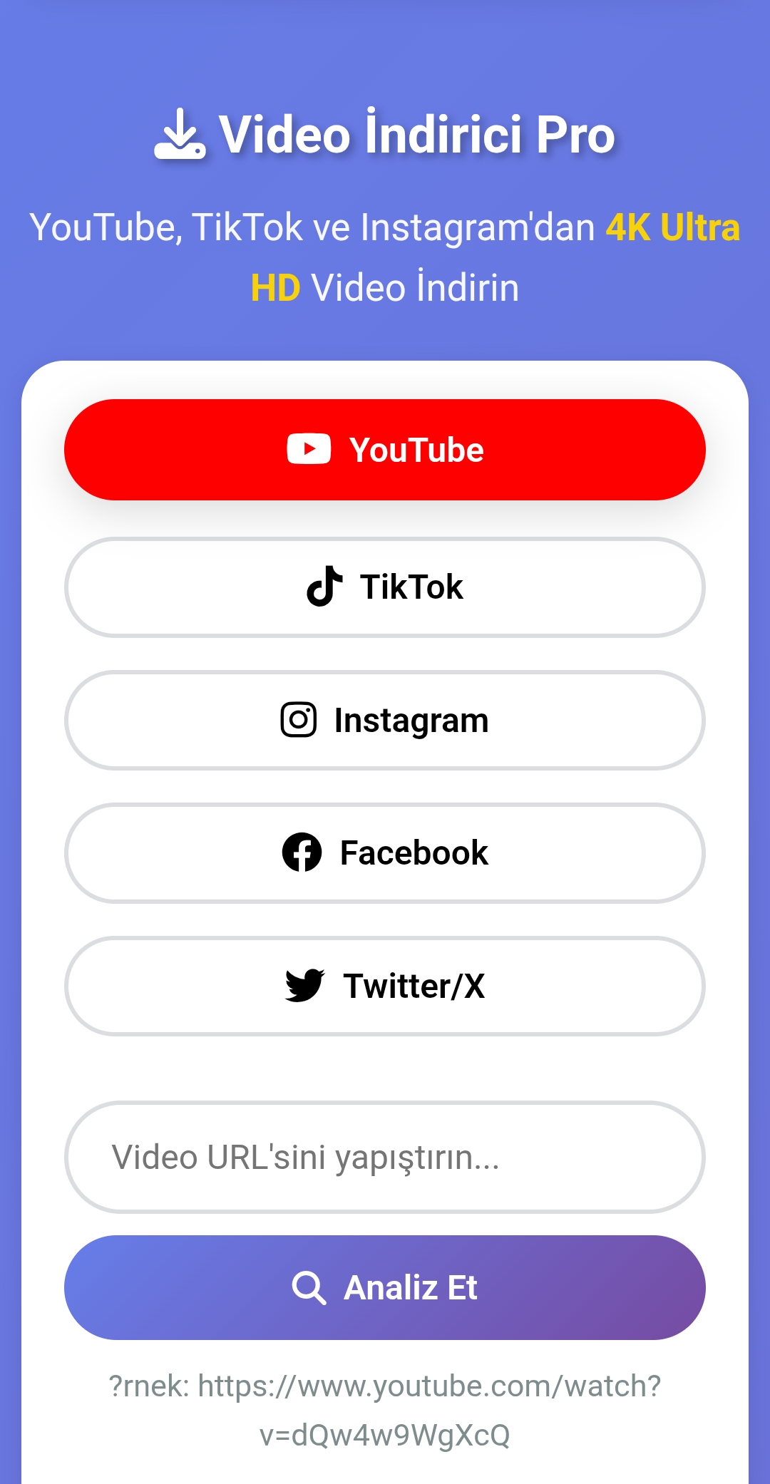 4K Sosyal Medya Video İndirici – Tüm Platformlar Tek Yerde!